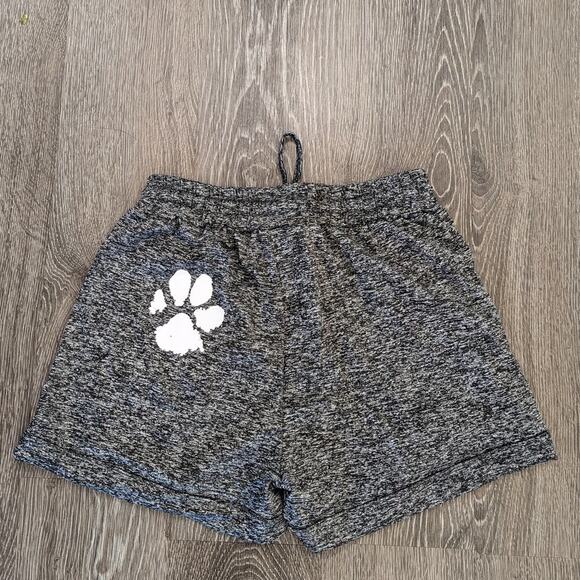 Women's Puppy Paw Print Black/Gray Elastic Waist Shorts Size M - Picture 5 of 5